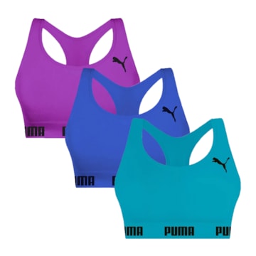 Kit 3 Tops Puma Nadador Sem Costura Feminino