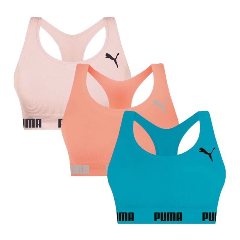 Kit 3 Tops Puma Nadador Sem Costura Feminino