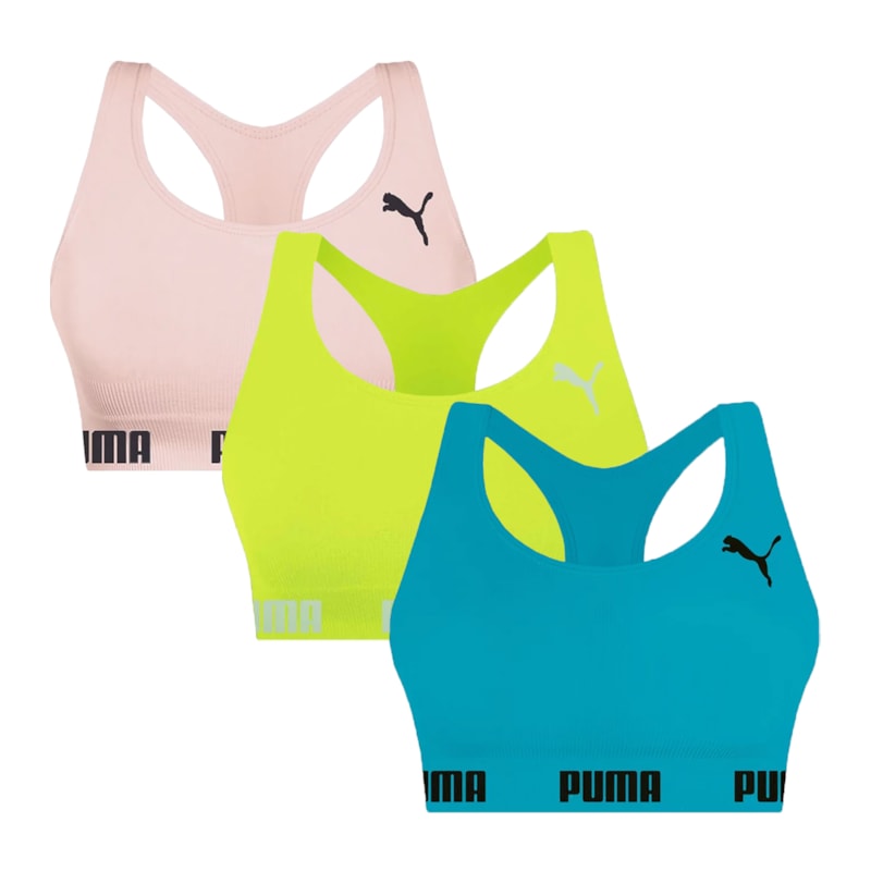 Kit 3 Tops Puma Nadador Sem Costura Feminino