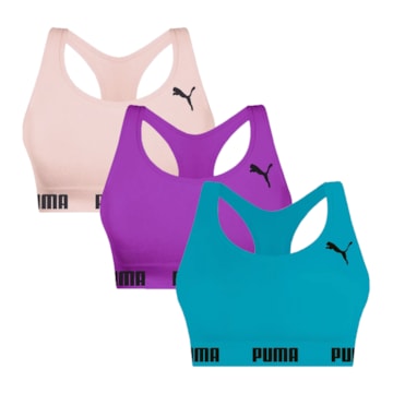 Kit 3 Tops Puma Nadador Sem Costura Feminino