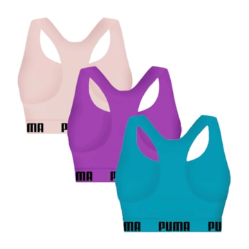 Kit 3 Tops Puma Nadador Sem Costura Feminino