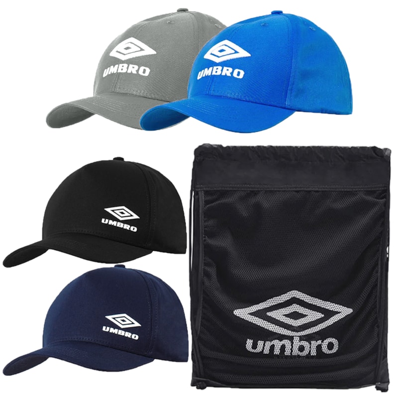 Kit 4 Bonés Umbro + Mochila Gym Sac