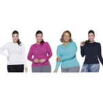 Kit 4 Camisas Térmicas Selene Proteção UV Plus Size Feminina