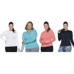 Kit 4 Camisas Térmicas Selene Proteção UV Plus Size Feminina