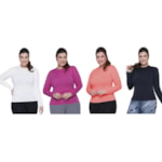 Kit 4 Camisas Térmicas Selene Proteção UV Plus Size Feminina