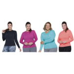 Kit 4 Camisas Térmicas Selene Proteção UV Plus Size Feminina