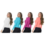 Kit 4 Camisas Térmicas Selene Proteção UV50+ Feminina