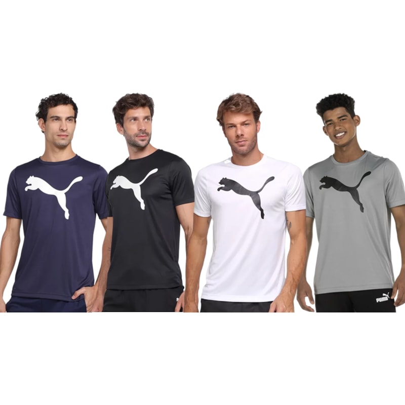 Kit 4 Camisetas Puma Active Big Logo Masculina