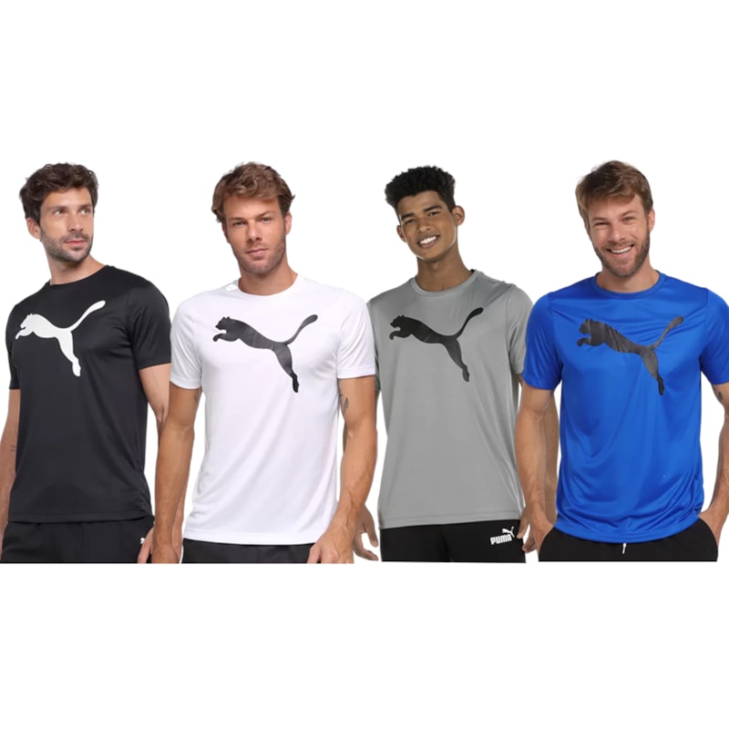 Kit 4 Camisetas Puma Active Big Logo Masculina