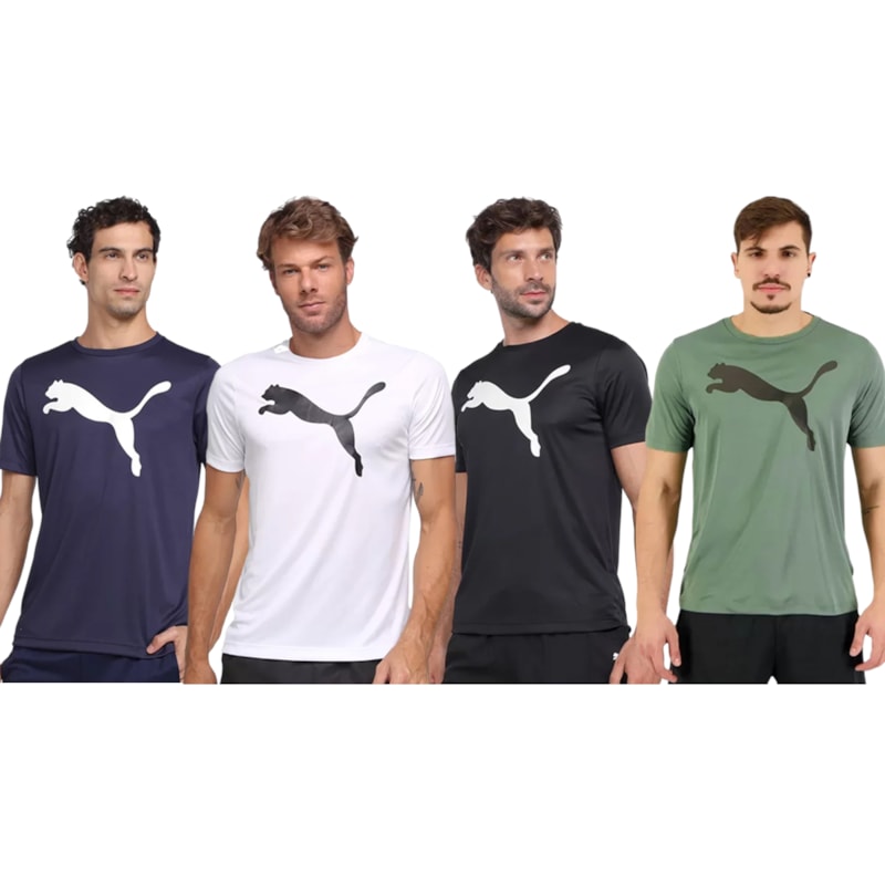 Kit 4 Camisetas Puma Active Big Logo Masculina