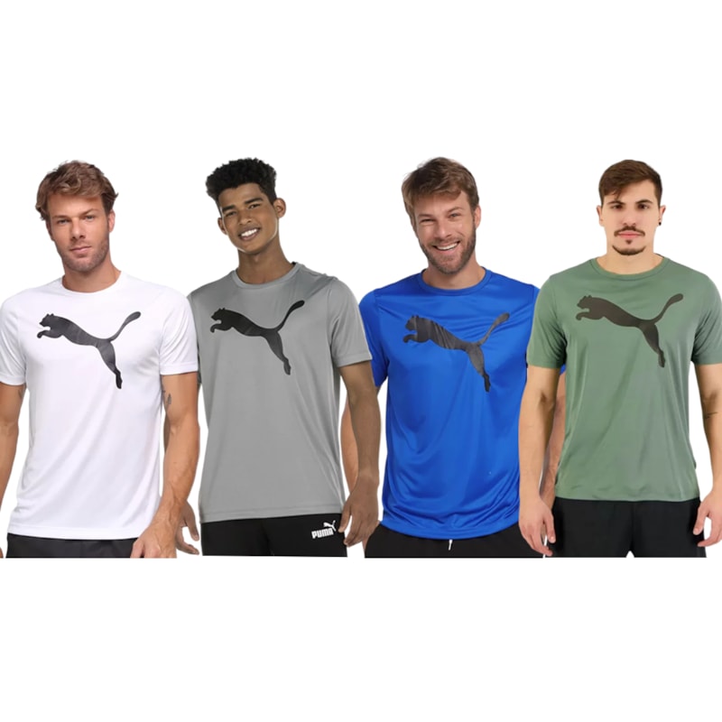 Kit 4 Camisetas Puma Active Big Logo Masculina