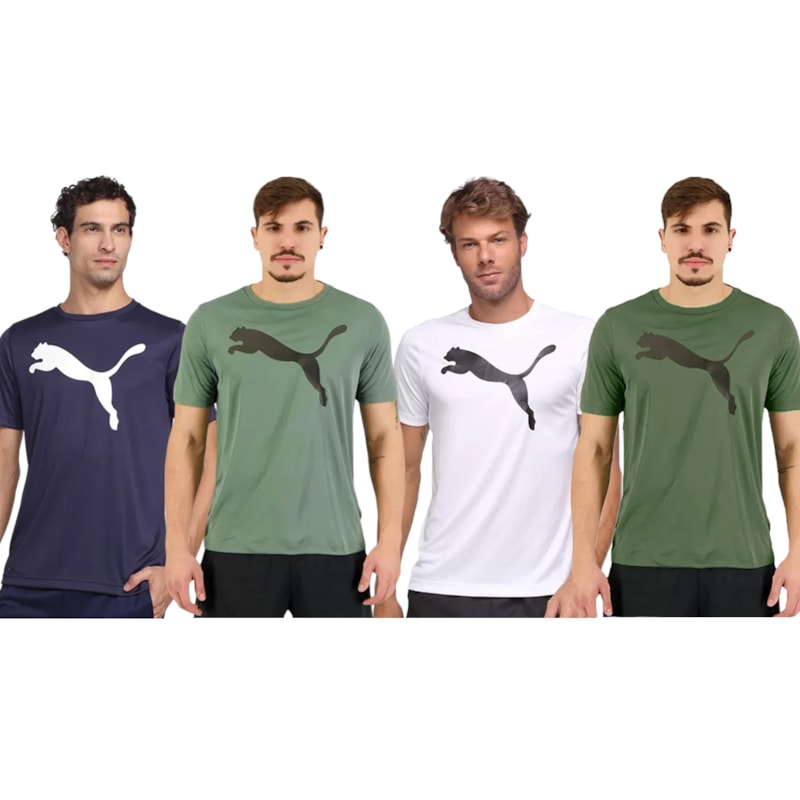 Kit 4 Camisetas Puma Active Big Logo Masculina