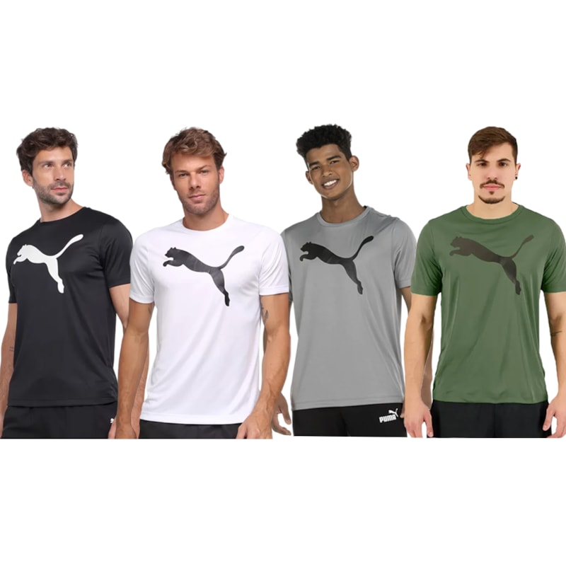 Kit 4 Camisetas Puma Active Big Logo Masculina