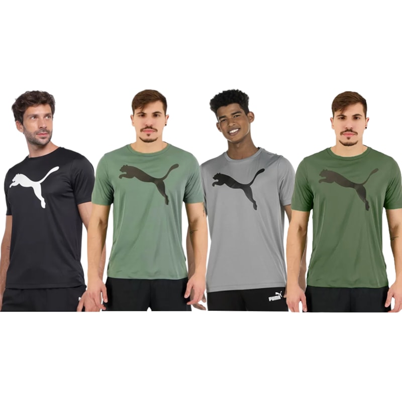 Kit 4 Camisetas Puma Active Big Logo Masculina