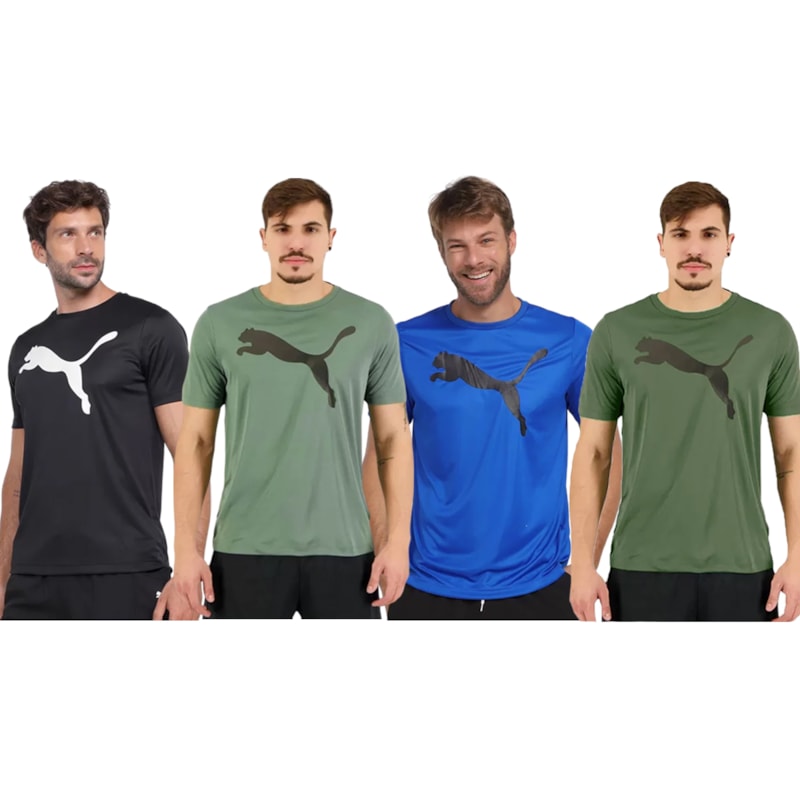 Kit 4 Camisetas Puma Active Big Logo Masculina