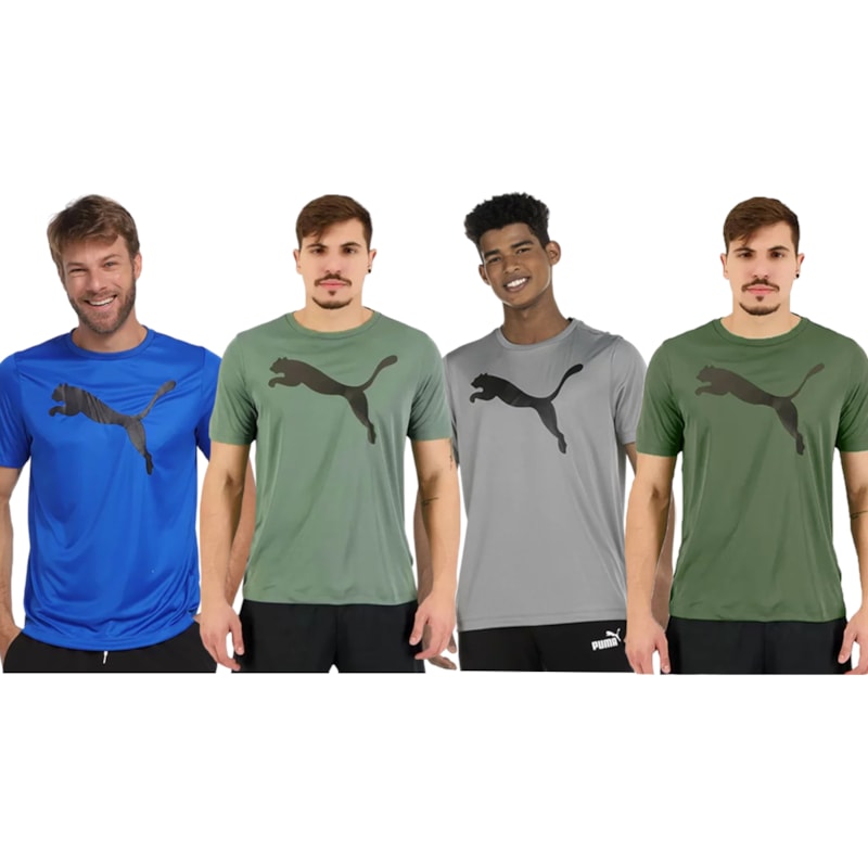 Kit 4 Camisetas Puma Active Big Logo Masculina