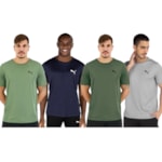 Kit 4 Camisetas Puma Active Small Logo Masculina