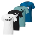 Kit 4 Camisetas Puma Essentials Logo Infantil