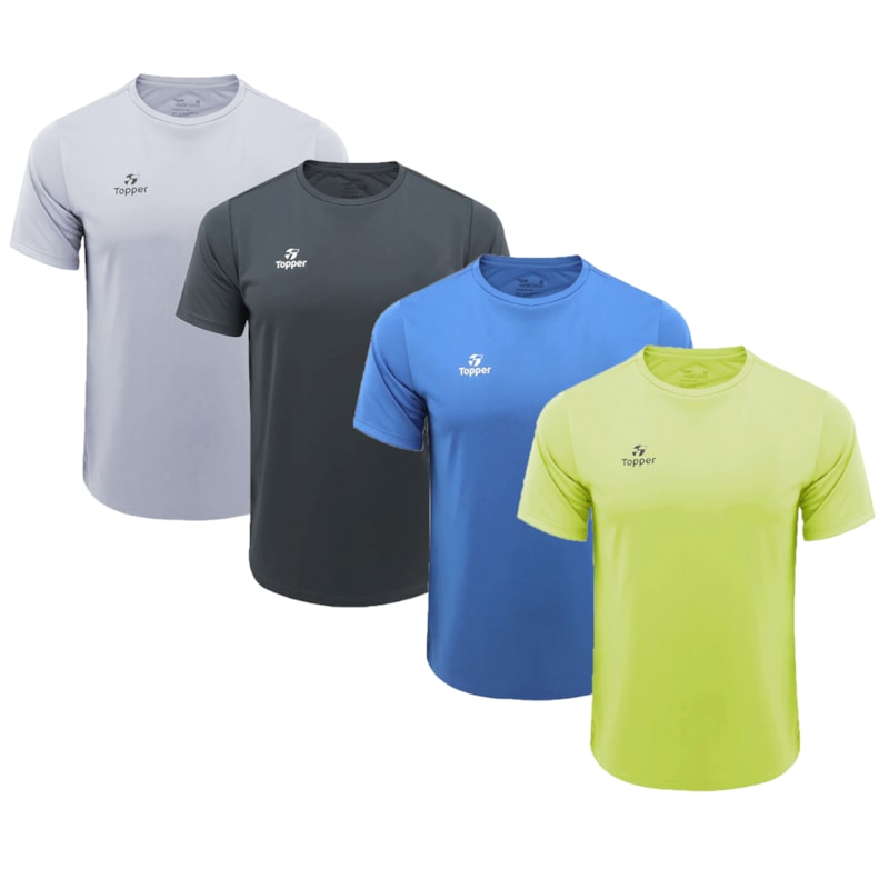 Kit 4 Camisetas Topper Faster Masculina