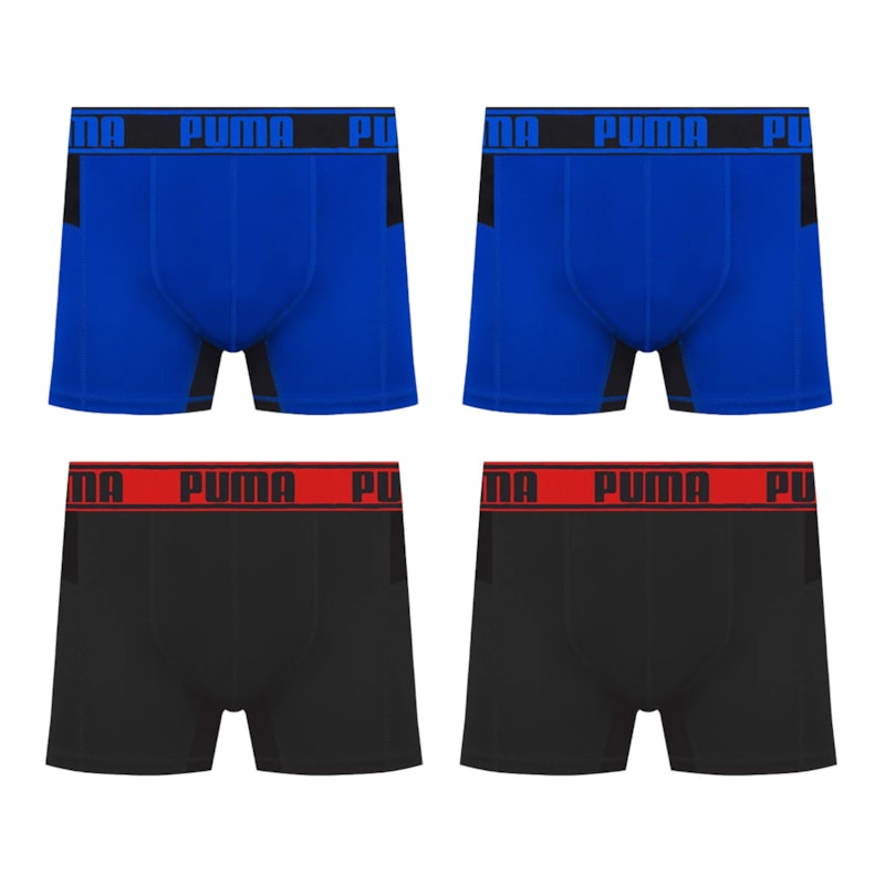 Kit 4 Cuecas Boxer Puma Active Masculino