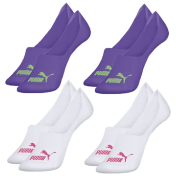 Kit 4 Pares de Meias Puma Sapatilha Invisível Feminina