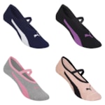 Kit 4 Pares de Meias Puma Sapatilha Pilates Antiderrapante Feminina