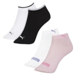 Kit 4 Pares de Meias Puma Sapatilha Small Logo Feminina