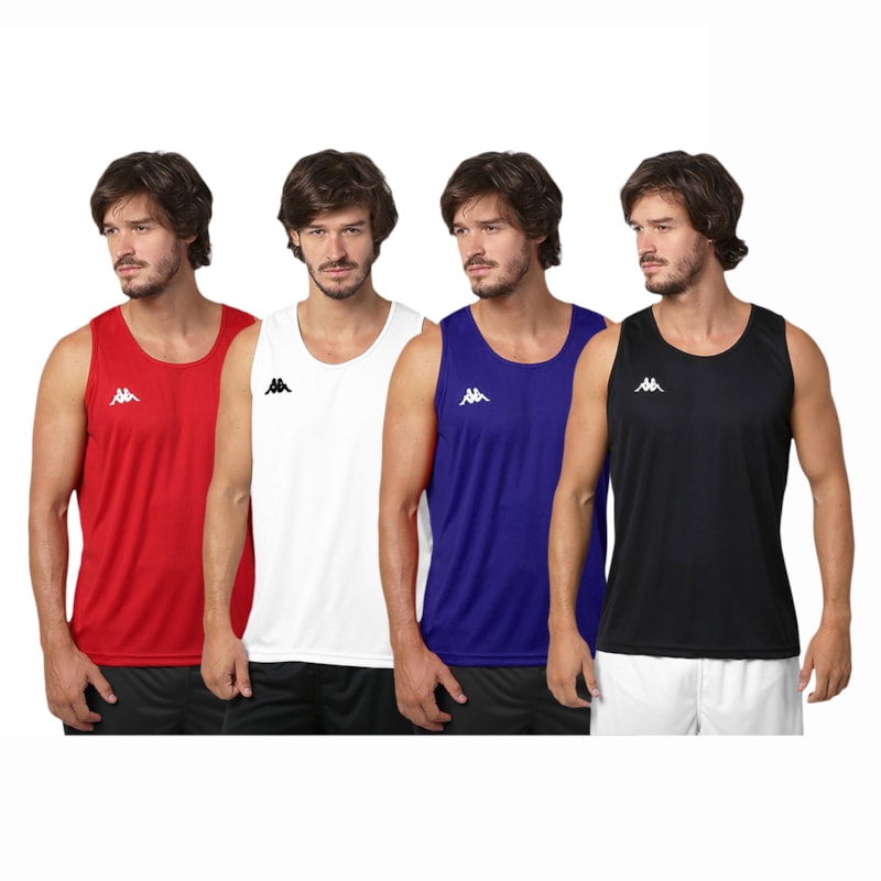 Kit 4 Regatas Kappa Basic Masculina