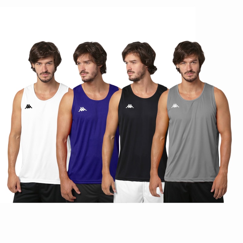 Kit 4 Regatas Kappa Basic Masculina