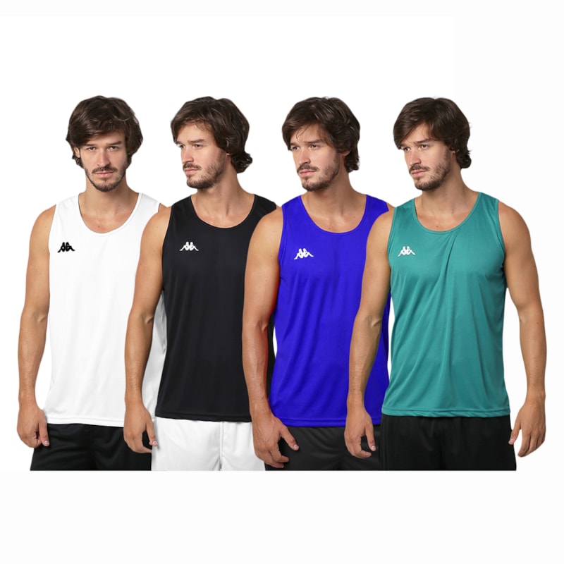 Kit 4 Regatas Kappa Basic Masculina