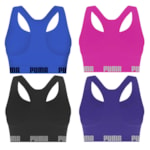 Kit 4 Tops Puma Nadador Sem Costura Feminino