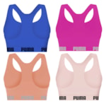 Kit 4 Tops Puma Nadador Sem Costura Feminino