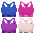 Kit 4 Tops Puma Nadador Sem Costura Feminino