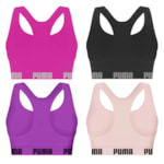 Kit 4 Tops Puma Nadador Sem Costura Feminino