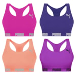 Kit 4 Tops Puma Nadador Sem Costura Feminino