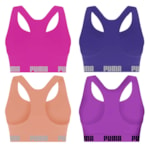 Kit 4 Tops Puma Nadador Sem Costura Feminino