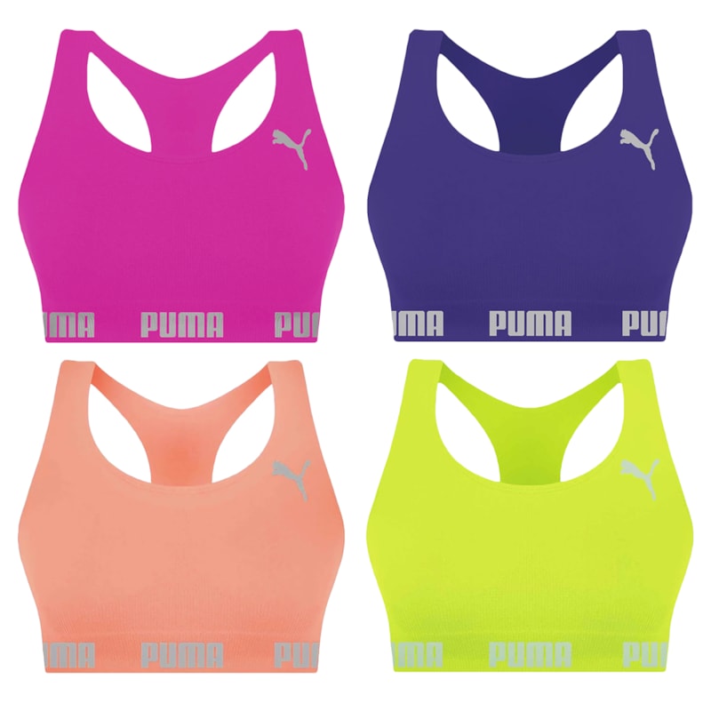 Kit 4 Tops Puma Nadador Sem Costura Feminino