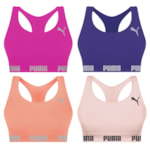 Kit 4 Tops Puma Nadador Sem Costura Feminino