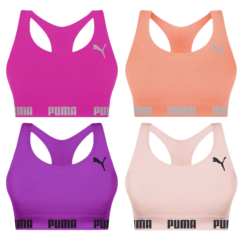 Kit 4 Tops Puma Nadador Sem Costura Feminino