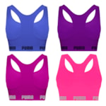 Kit 4 Tops Puma Nadador Sem Costura Feminino