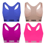 Kit 4 Tops Puma Nadador Sem Costura Feminino