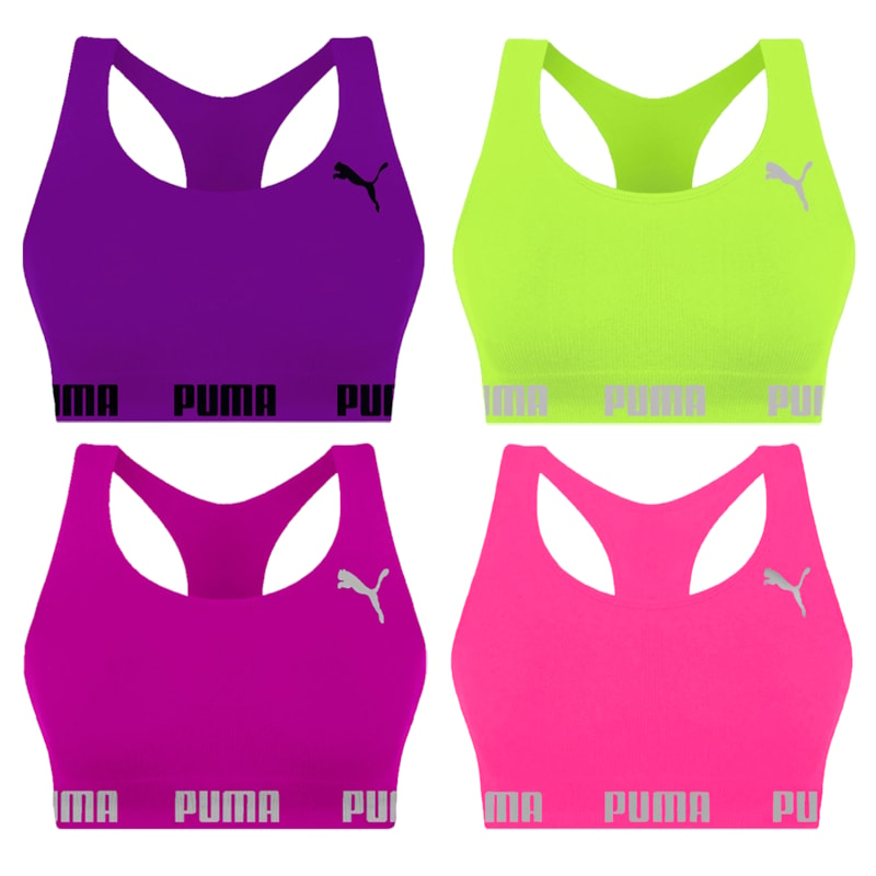 Kit 4 Tops Puma Nadador Sem Costura Feminino