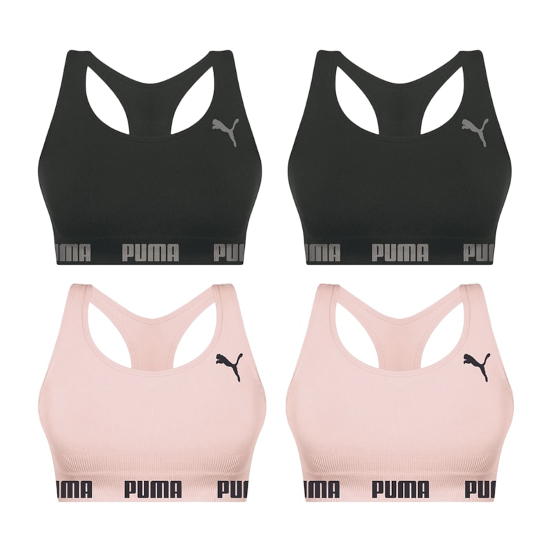 Kit 4 Tops Puma Nadador Sem Costura Feminino Kit 4 Tops Puma Nadador Sem Costura Feminino