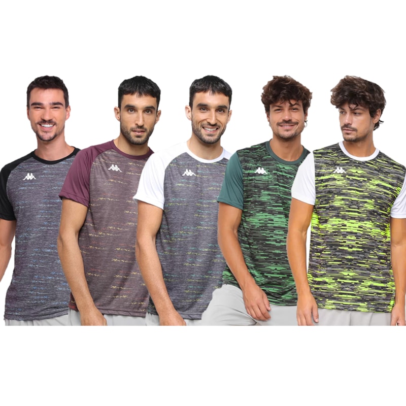 Kit 5 Camisetas Kappa Matteo Jenner 2.0 Masculino