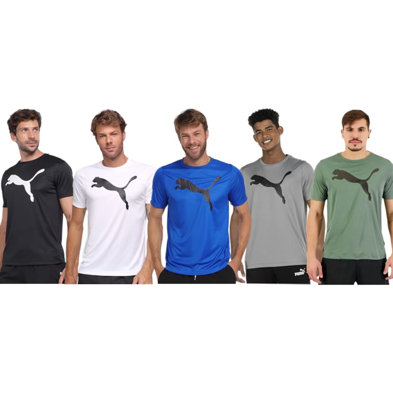 Kit 5 Camisetas Puma Active Big Logo Masculina