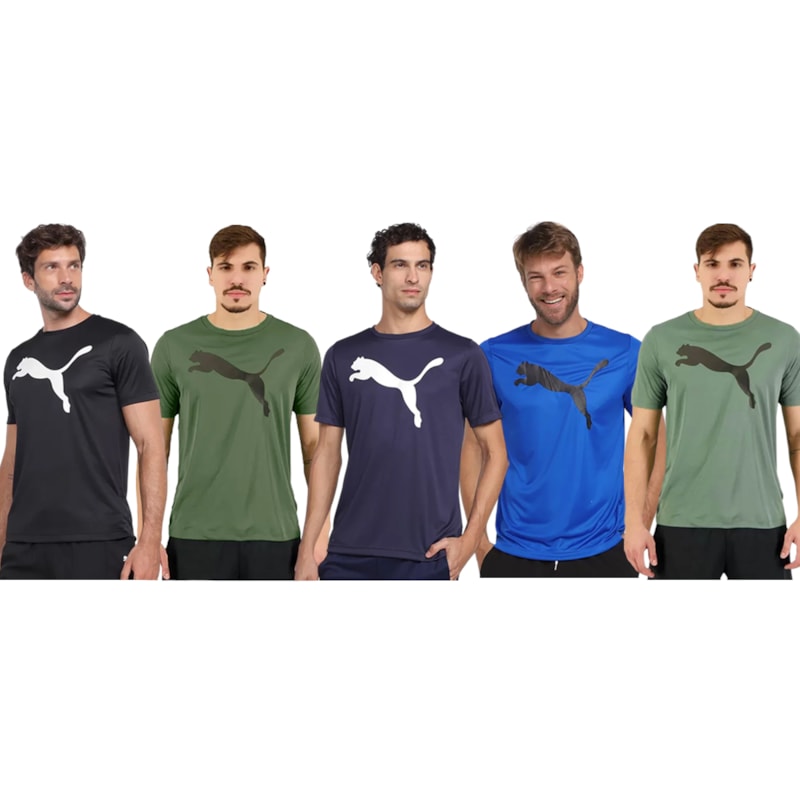 Kit 5 Camisetas Puma Active Big Logo Masculina