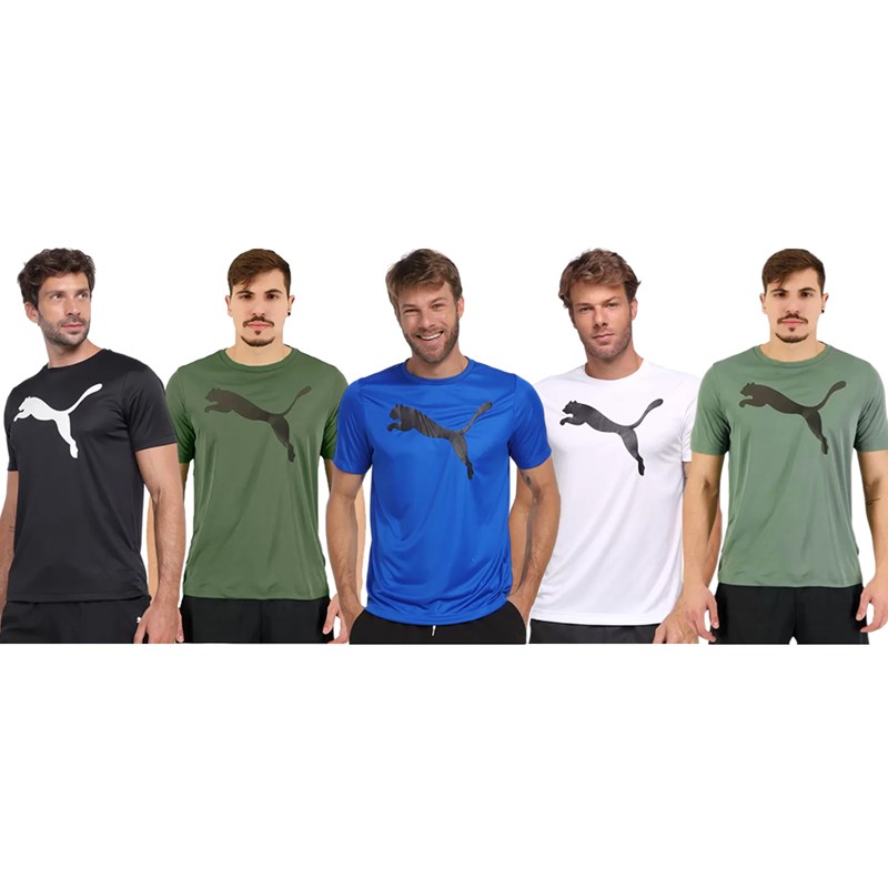 Kit 5 Camisetas Puma Active Big Logo Masculina
