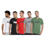 Kit 5 Camisetas Puma Essentials Logo Masculina