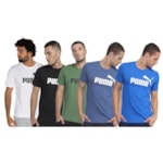 Kit 5 Camisetas Puma Essentials Logo Masculina