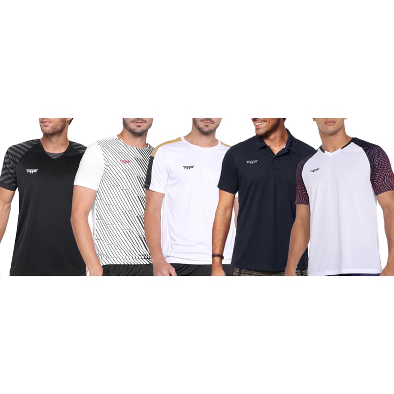 Kit 5 Camisetas Topper Masculino